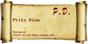 Pritz Dina névjegykártya